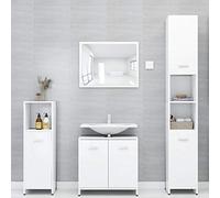 ShGaxin Conjunto de Muebles de baño 3 Piezas aglomerado Blanco, Muebles para Baño, Muebles para Lavabo, Armario Baño - 3056916