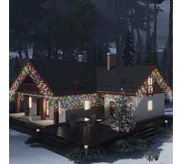 ShGaxin Cortina Luces Carámbano 10 m 400 Leds De Colores 8 Funciones, Decoración Navidad Exterior, Proyector Estalactitas