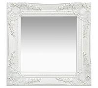 ShGaxin Espejo de Pared Estilo Barroco, Espejo Ba?o, Espejos De Salon, Espejo Recibidor Entrada, Blanco 40x40 cm