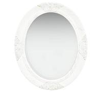 ShGaxin Espejo de Pared Estilo Barroco, Espejo Baño, Espejos De Salon, Espejo Recibidor Entrada, Mueble Salon, Blanco 50x60 cm