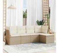 ShGaxin Juego de sofás jardín con Cojines 5 pzas ratán sintético Beige, Sofa Jardin Exterior, Sofa Jardin Terraza, Sofas De Terraza, Muebles Jardin Exterior - 3217558