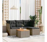 ShGaxin Juego de sofás jardín con Cojines 5 pzas ratán sintético Gris, Sofa Jardin Exterior, Sofa Jardin Terraza, Sofas De Terraza, Muebles Jardin Exterior - 3223610