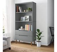 ShGaxin Librería, Estanteria Libros, Estanterias Almacenaje, Organizador Juguetes, Libreria Estanteria, Mueble Habitacion, Molde Madera Maciza de Pino Gris 85x35x170,5 cm