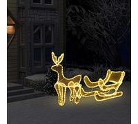 ShGaxin Luces de Reno y Trineo Con Malla 432 Leds, Decoración Exterior de Navidad, Proyector - 289971