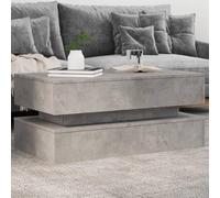 ShGaxin Mesa de Centro con Luces LED Gris hormigón 90x50x40 cm, Mesa Baja Salon, Mesa Centro Salon, Mesa Auxiliar, Mesa Cafe, Mesita Salon, Muebles De Salon Modernos - 839864