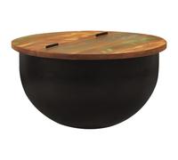 ShGaxin Mesa de Centro de Madera Maciza reciclada Negra 50x27 cm, Mesa Baja Salon, Mesa Centro Salon, Mesa Auxiliar, Mesa Cafe, Mesita Salon, Muebles De Salon Modernos - 351755