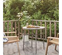 ShGaxin - mesa de centro de ratán sintético gris, 45 cm, para terraza, auxiliar de jardín, pequeña al aire libre