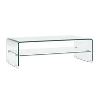 ShGaxin Mesa de Centro, Mesa Baja Salon, Mesa Centro Salon, Mueble Salon, Mesa Auxiliar, Mesa Cafe, Mesita Salon, de Vidrio Templado Transparente 98x45x31 cm