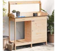 ShGaxin Mesa para macetas con Armario Madera de Abeto 110,5x45x124,5 cm, Invernaderos Huerto, Banco De Trabajo De Jardinería, Banco De Trabajo para Macetas, Mesa De Jardinería - 156343