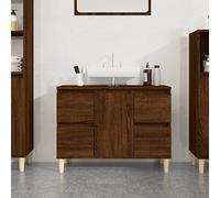 ShGaxin Mueble Bajo de Baño en Madera Contrachapada, Armario Lavabo de Roble Marrón 80x33x60 cm - 821275
