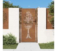 ShGaxin Puerta de jardín Acero corten diseño árbol 105x205 cm, Puertas para Jardin, Puertas De Exterior, Valla Jardín, Rejas para Puertas De Entrada153165