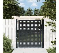 ShGaxin Puerta de jardín Acero Gris Antracita 105x150 cm, Puertas para Jardin, Puertas De Exterior, Valla Jardín, Rejas para Puertas De Entrada - 154560