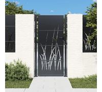 ShGaxin Puerta de jardín Acero Gris Antracita diseño Hierba 105x205 cm, Puertas para Jardin, Puertas De Exterior, Valla Jardín, Rejas para Puertas De Entrada