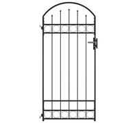 ShGaxin Puerta de jardín con Arco de Acero Negro 89x200 cm, Puertas para Jardin, Puertas De Exterior, Valla Jardín, Rejas para Puertas De Entrada