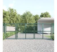 ShGaxin Puerta de Malla de jardín Acero galvanizado Verde 400x175 cm, Puertas para Jardin, Puertas De Exterior, Valla Jardín, Rejas para Puertas De Entrada