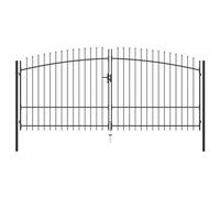 ShGaxin Puerta Doble para Valla con Puntas de Lanza, Puertas Metalicas Exterior, Puerta Jardin, Valla De Jardin, Puerta De Jardín, 400x225 cm