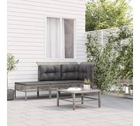 ShGaxin Set de Muebles de jardín 3 pzas y Cojines ratán sintético Gris, Conjunto Jardin Exterior, Muebles Jardin Exterior, Conjunto Terraza, Terraza Exterior Chill out, Garden Furniture 319661