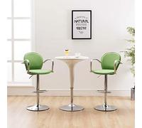 ShGaxin Taburetes Cocina con reposabrazos 2 uds, Taburetes Altos De Cocina, Sillas Altas De Cocina, Taburetes De Bar, Silla Alta, Muebles para Cocina, Cuero sintético Verde