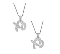 shgsgWK Collar XO grueso y ampliado, colgante con cadena de cuerda, accesorios de moda XO collares para mujer, joyería de moda, Medium, Metal, No es una piedra preciosa