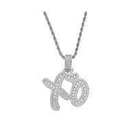 shgsgWK Collar XO grueso y ampliado, colgante con cadena de cuerda, accesorios de moda XO collares para mujer, joyería de moda, Medium, Metal, No es una piedra preciosa