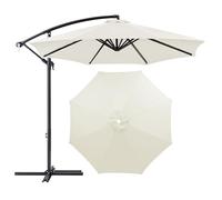 SHGUOMSC Parasol de Repuesto de 2,0 m, 3,0 m y 3,5 m, Redondeado, con 8 Varillas y Cubierta de Tela for Patio Exterior con protección .(Light Beige,2.30m(7.5ft))