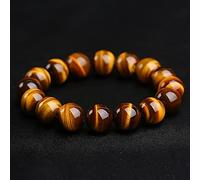 SHGUOMSC Pulsera de Riqueza Feng Shui Pulsera de Ojo de Tigre Natural Pulsera elástica con Cuentas de Cristal Reiki Meditación de Chakras Talismán Paz Prospertidad Cinabrio(8mm)