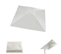 SHGUOMSC Sombrilla Cuadrada de 3 m con 8 Varillas, Cubierta Superior y Tela Parasol, Tela de Repuesto for sombrilla Rectangular de jardín.(Beige)