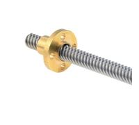 SHGUOMSC T8 2mm Paso 4mm 8mm 10mm 12mm 16mm 20mm Plomo Varilla De Tornillo Avance Motor A Trapezoidal Tuerca del Eje(Pitch 2mm Lead 16mm,400mm)