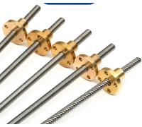 SHGUOMSC Varilla De Tornillo Avance con Tuerca Cobre, T6 Acero Inoxidable 6 Mm, Paso 1, 4, 100-650 Latón, Impresora 3D(450mm)