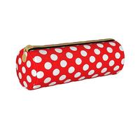 shgwehh Border Collie - Estuche redondo con estampado floral para lápices, bonito estuche de cuero con cremallera para la escuela, la oficina y los viajes, Bonito diseño de lunares, Talla única,
