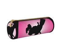 shgwehh Border Collie - Estuche redondo con estampado floral para lápices, bonito estuche de cuero con cremallera para la escuela, la oficina y los viajes, Diseño de taekwondo, Talla única,