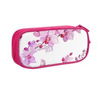 shgwehh Estuche grande para niños y niñas, diseño de flores rosas y mariposas con compartimentos grandes para escuela, oficina, viajes, color negro, Pink, Talla única, Organizador de bolsas