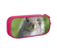 shgwehh Estuche grande para niños y niñas, estuche de ardilla roja con compartimentos grandes para escuela, oficina, viajes, color rosa, Pink, Talla única, Organizador de bolsas