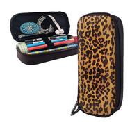 shgwehh Estuche para lápices con diseño de tablero de dardos de gran capacidad, organizador de artículos de papelería simple para oficina, viaje, caja de soporte, Leopardo guepardo fresco, Talla