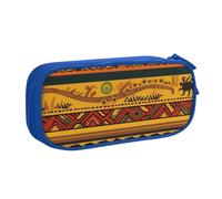 shgwehh Estuche para lápices con estampado nacional africano abstracto, estuche grande para lápices, estuche para oficina, escuela, papelería, organizador para niñas y niños, color rosa, Blue, Talla