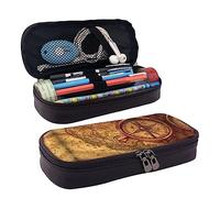 shgwehh Estuche para lápices, estuche de cuero de gran capacidad, bonita bolsa de maquillaje de peras de dibujos animados para mujeres y hombres, Ley de la navegación, Talla única, Organizador de