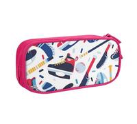 shgwehh Hockey Elements - Estuche grande con estampado creativo para lápices, estuche para lápices, oficina, escuela, papelería, organizador para niñas y niños, color azul, Pink, Talla única,