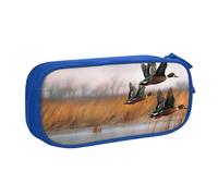 shgwehh Hunting Flying Wild Duck 3 - Estuche grande para lápices, estuche grande para lápices, organizador de papelería para oficina, escuela, para niñas y niños, color rosa, Blue, Talla única,