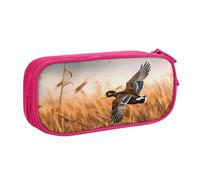 shgwehh Hunting Flying Wild Duck 4 - Estuche grande para lápices, estuche grande para lápices, organizador de papelería para oficina, escuela, para niñas y niños, color azul, Pink, Talla única,