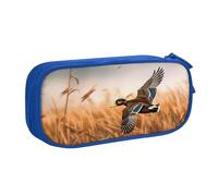 shgwehh Hunting Flying Wild Duck 4 - Estuche grande para lápices, estuche grande para lápices, organizador de papelería para oficina, escuela, para niñas y niños, color azul, Blue, Talla única,