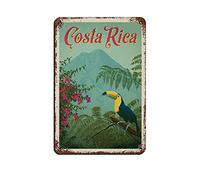 shgwehh Letreros de metal vintage de Costa Rica para viajes, decoración de pared para cafetería, bar, pub, hogar, 30 x 40 cm