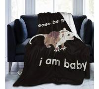 shgwehh Manta de microforro polar supersuave con texto en inglés «Please Be Gentle, I Am Baby», adecuada para mantas de sofá para adultos y niños, mantas de cama de 80 x 60 pulgadas