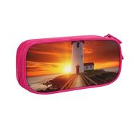shgwehh Sunset at The Seaside - Estuche grande con estampado para lápices, estuche para lápices, oficina, escuela, papelería, organizador para niñas y niños, color azul, Pink, Talla única, Organizador