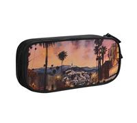 shgwehh The Old Hollywood - Estuche grande con estampado de Hollywood, bonito estuche para lápices, oficina, escuela, papelería, organizador para niñas y niños, color rosa, Black, Talla única,