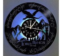 SHHAO Reloj de Pared de Vinilo con diseño de Banda de Lord of The Rings con lámpara de Noche LED de 7 Colores, Hechos a Mano para decoración de Pared del hogar (con luz)