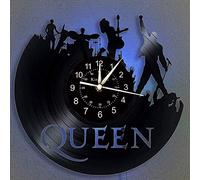 SHHAO The Queen Rock Music Band - Reloj de pared de vinilo, lámpara de noche LED, 7 colores, regalos únicos hechos a mano decoración de pared para el hogar (con luz)