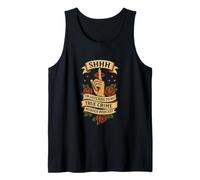 Shhh I’m Listening To True Crime Podcasts Distressed Design Camiseta sin Mangas