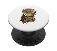 Shhh I’m Listening To True Crime Podcasts Distressed Design PopSockets PopGrip Adhesivo