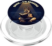 Shhh I'm Reading Pastor Alemán - Ratón de Biblioteca Divertido PopSockets PopGrip para MagSafe