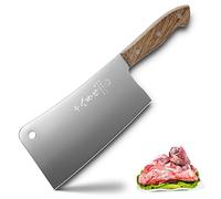 SHI BA ZI ZUO Cuchillo de carnicero de acero inoxidable resistente de 7 pulgadas con mango completo y peso